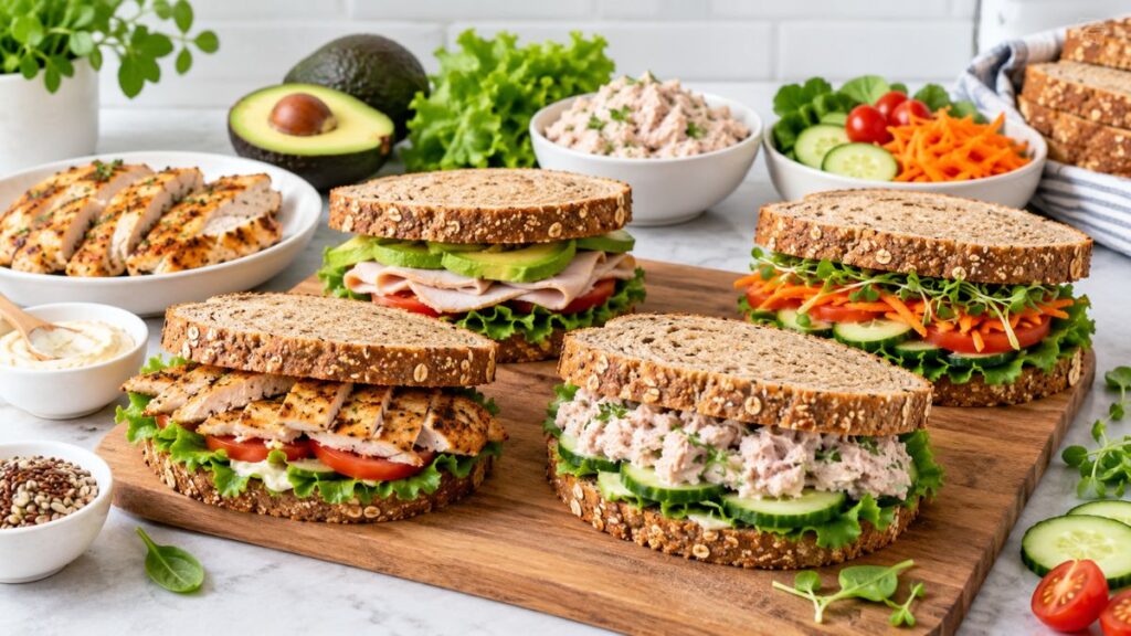 Grilled chicken and vegetable sandwich for weight loss