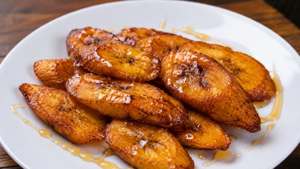 Fry Plantains Recipe with crispy golden ripe plantains