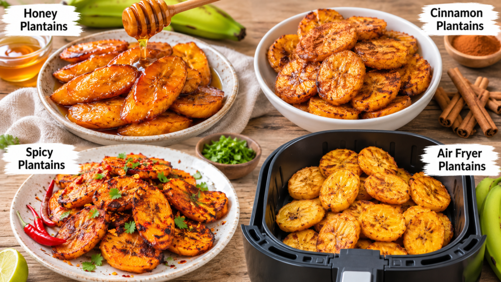 Sweet and spicy fried plantain variations