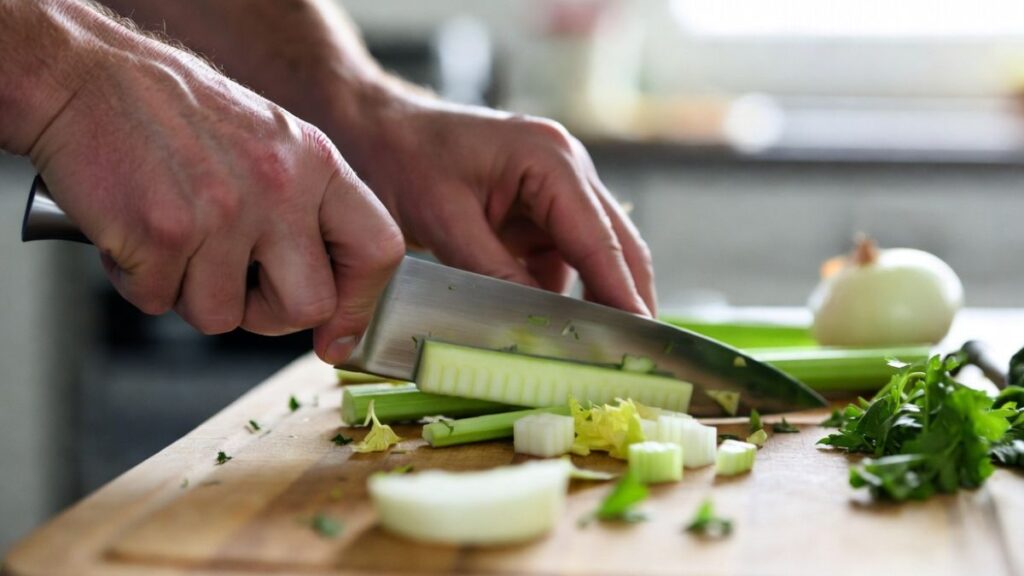 Chopped celery, onion, and parsley