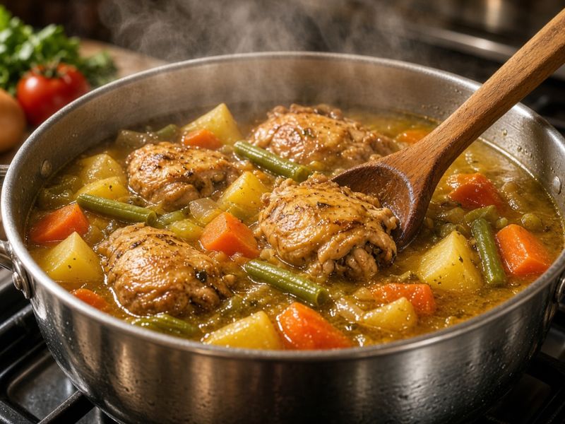 soup simmering in a pot