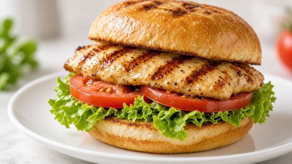 Chick-fil-A sandwich with lettuce and tomato