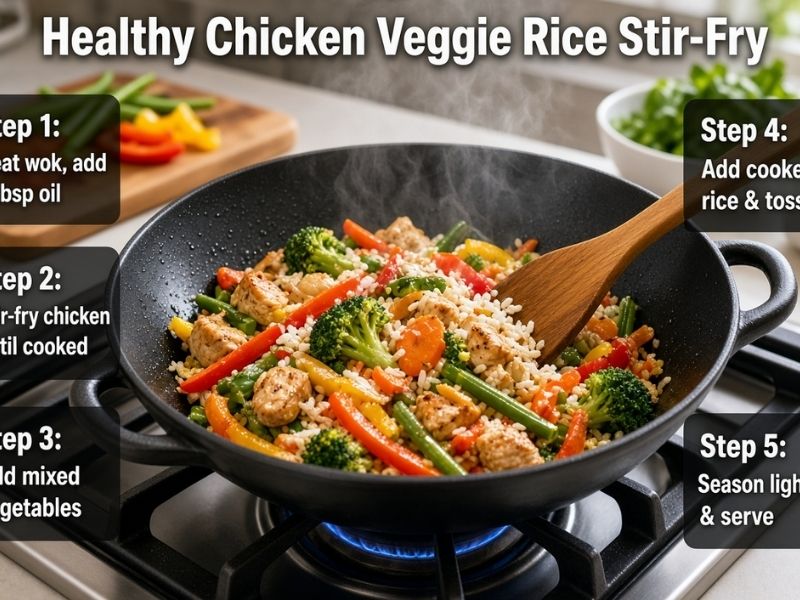how to make healthy chicken fried rice