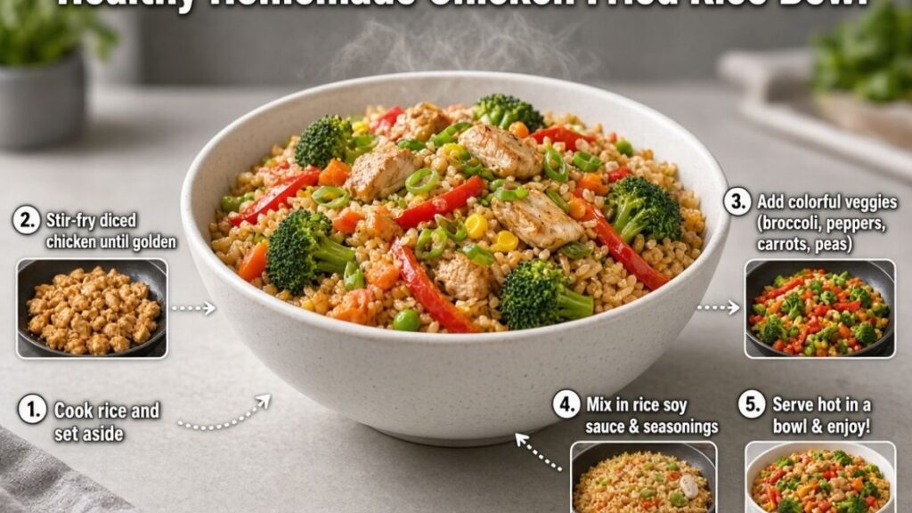 colorful homemade rice bowl with vegetables