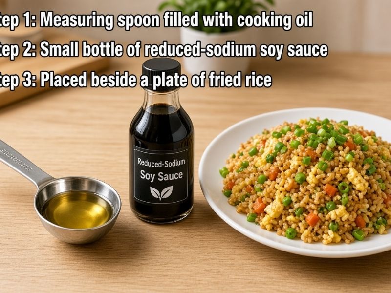 oil and low sodium soy sauce for chicken fried rice