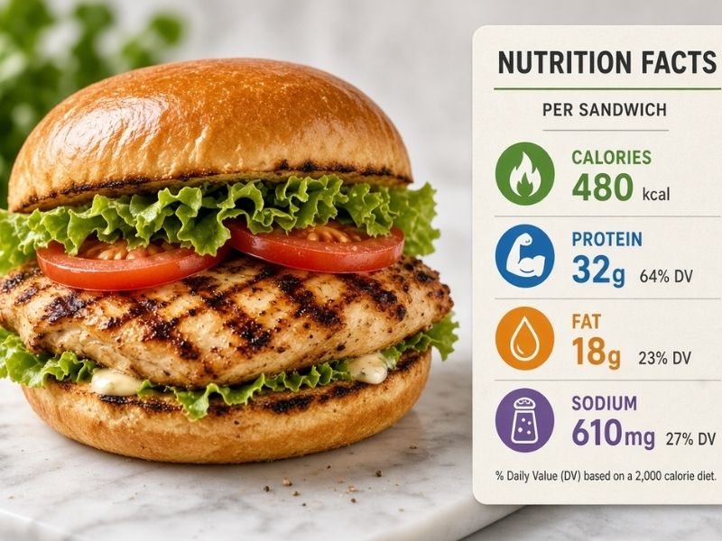 grilled chicken sandwich nutrition facts