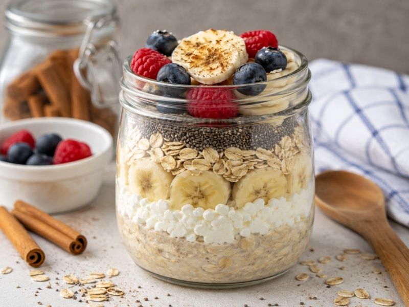 Cottage cheese overnight oats