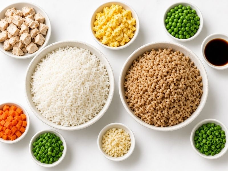 white rice and brown rice for chicken fried rice