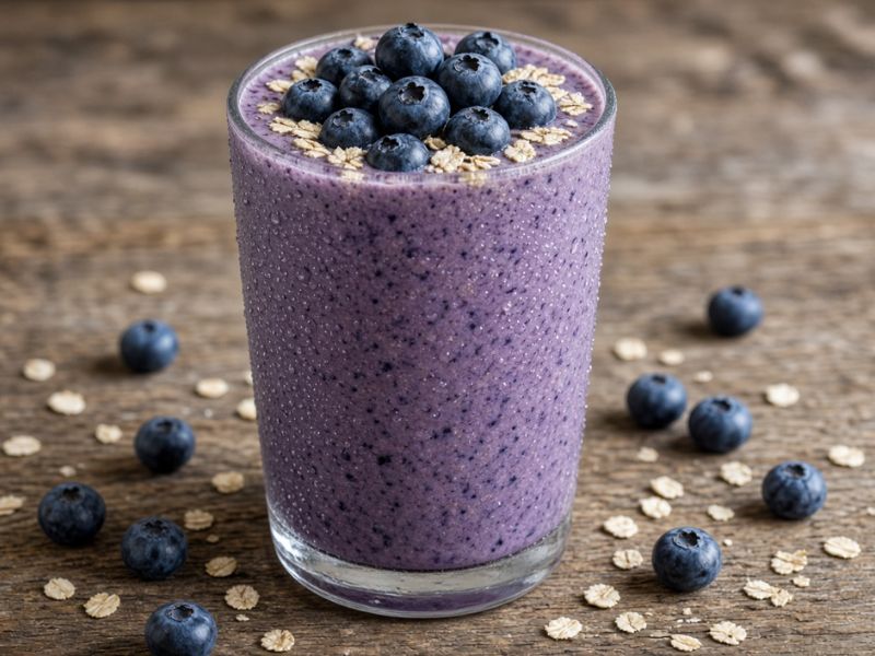 Blueberry oat protein shake