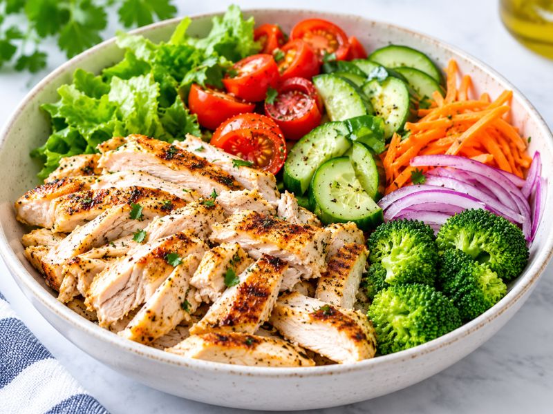 Shredded chicken with black beans and tomatoes