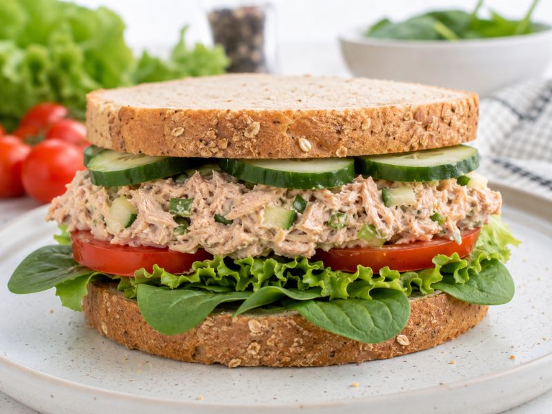 tuna and cucumber nutritious sandwich