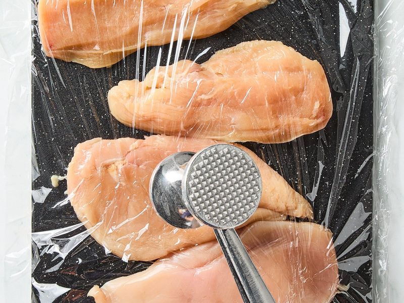 Thinly sliced chicken breasts for chicken cutlets