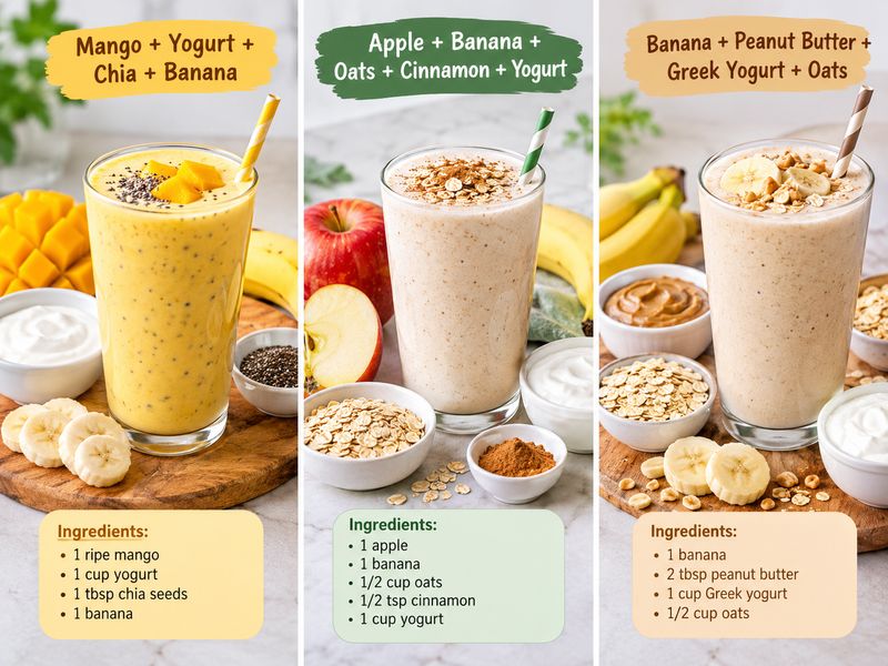 nutritious shake recipes with fresh fruits and yogurt