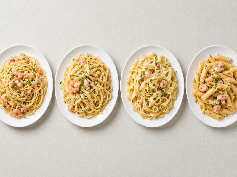 Lemon garlic shrimp pasta with parsley